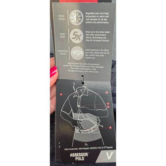 Vertx Assessor Polo Shirt Mens Large Tactical Cool Dry Short Sleeve Athletic Fit - Picture 7 of 9